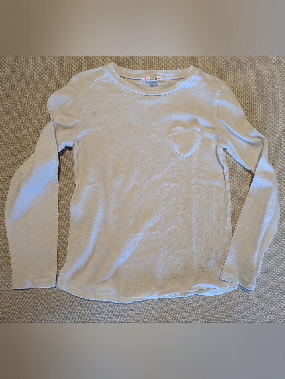 Crewcuts White Long-Sleeve Tee with Heart Patch